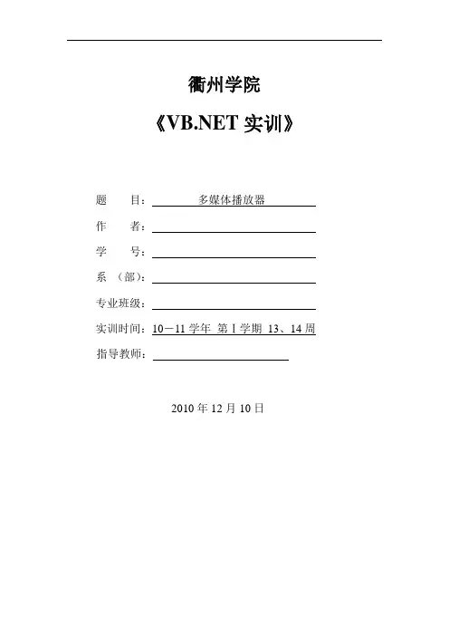 多媒体播放器