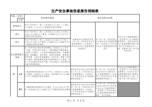 生产安全事故信息报告明细表