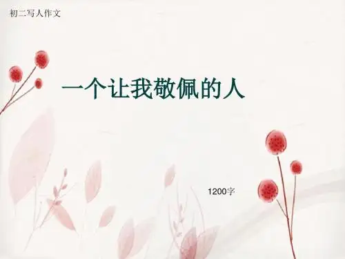 初二写人作文《一个让我敬佩的人》1200字(总11页PPT)