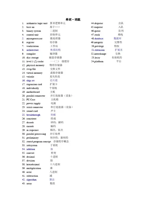计算机专业英语词汇