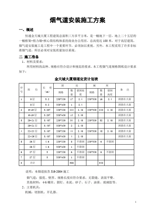 烟气道安装施工方案