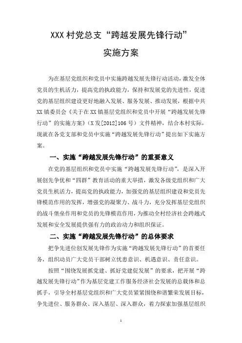 先锋行动实施方案