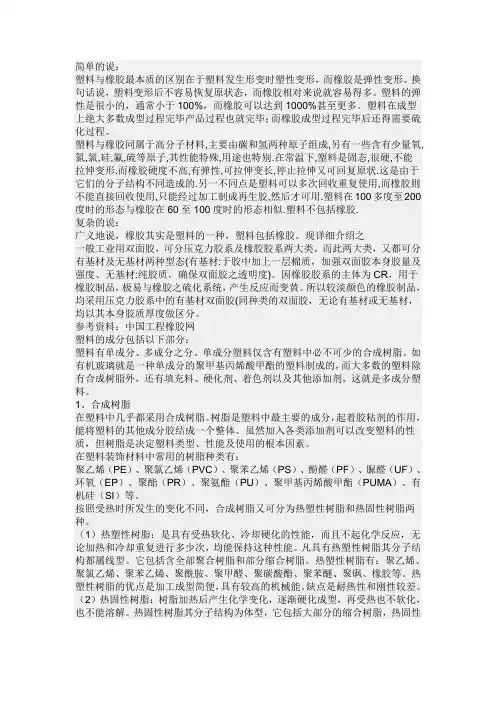 塑料和橡胶区别