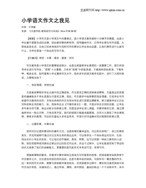 小学语文作文之我见