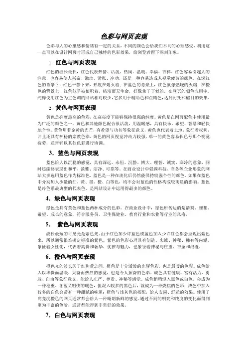 色彩与网页表现