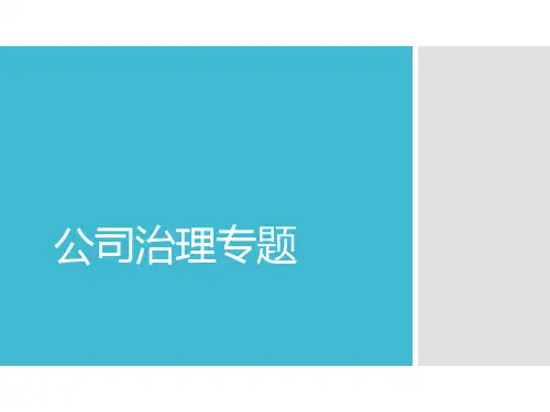 1公司治理专题