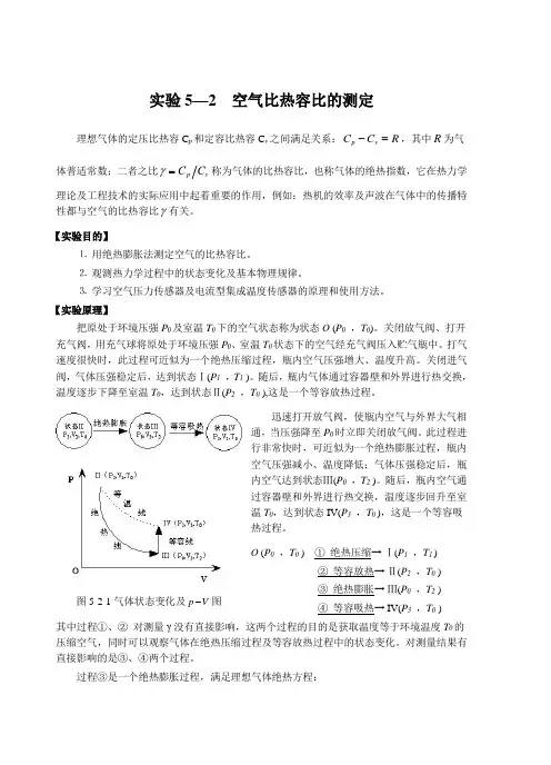 空气比热容比的测定 2