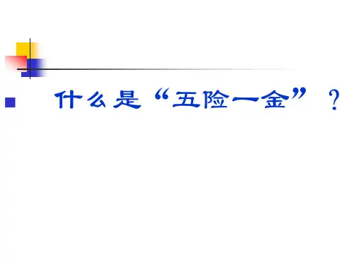 五险一金解读
