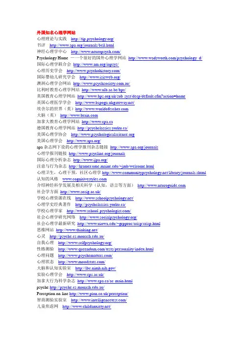 知名心理学网站)