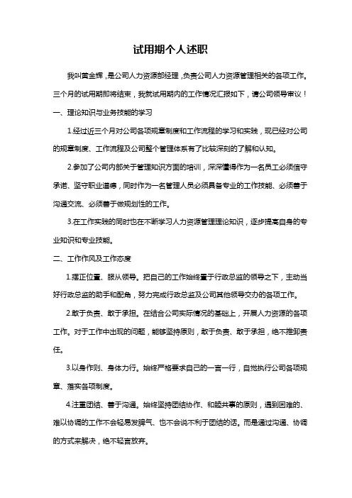 述职报告 2