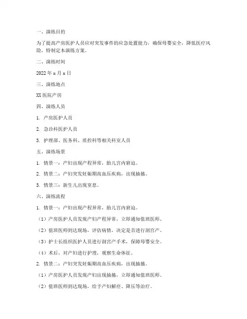 产房风险应急预案演练