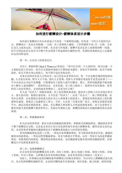 如何进行薪酬设计-薪酬体系设计步骤