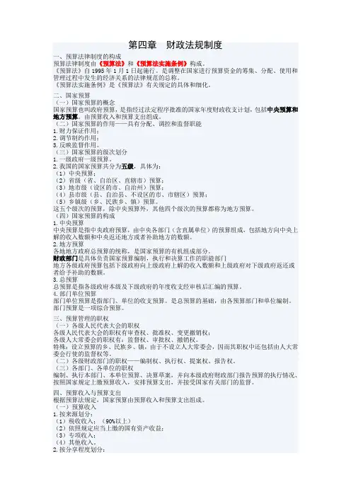 财经法规——第四章财政法规制度