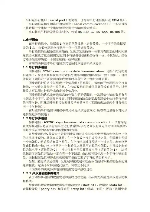 串口是串行接口