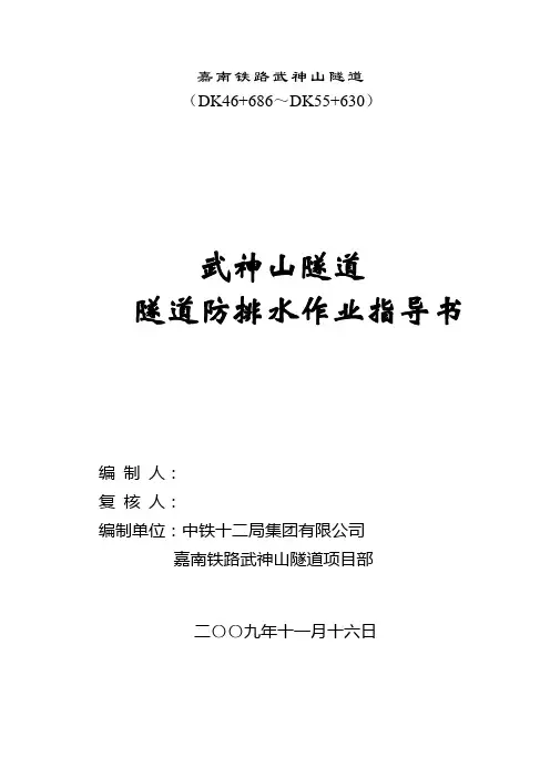 隧道防排水作业指导书