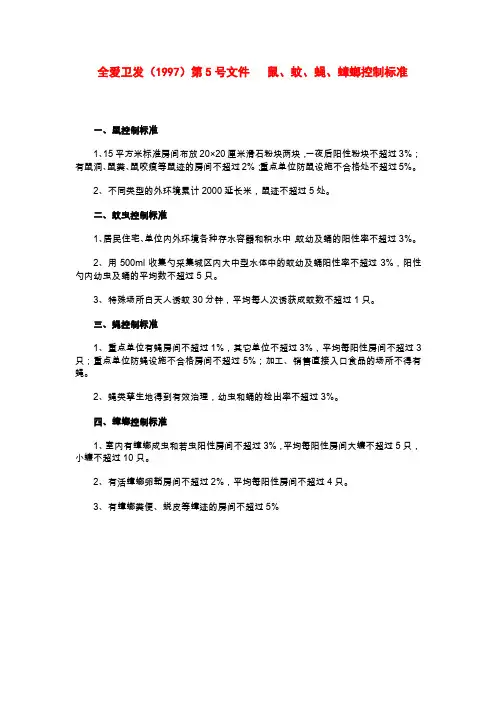有害生物防治标准