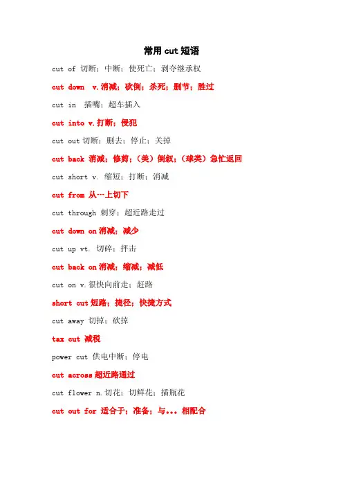 常用cut短语