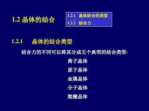 晶体结合的类型
