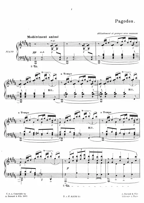 Debussy Claude Estampes 钢琴谱