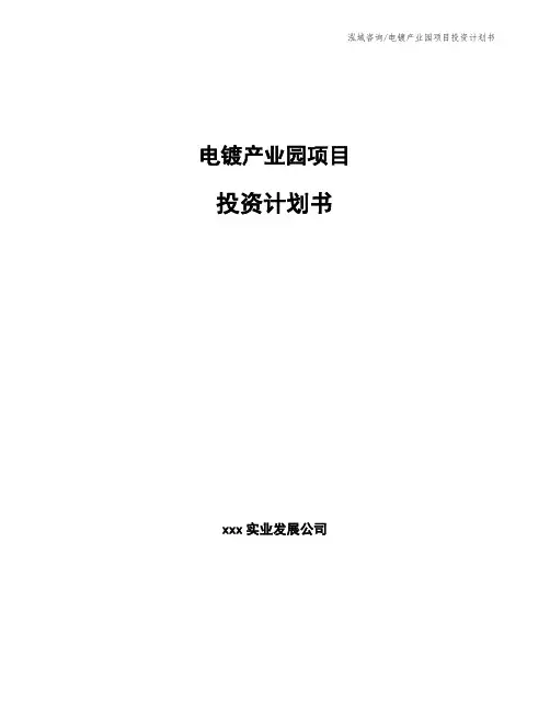 电镀产业园项目投资计划书