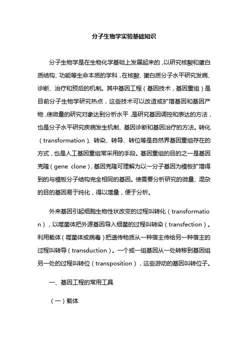 分子生物学实验基础知识
