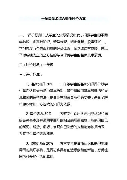 一年级美术评价方案    周昕雨