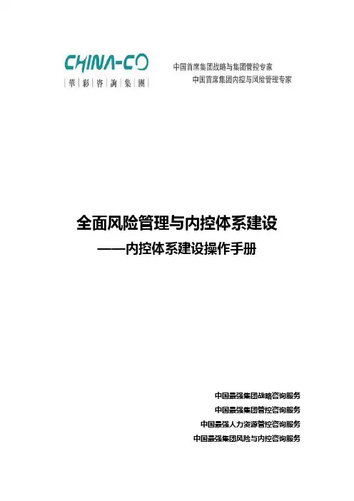 全面风险管理与内控体系建设--内控体系建设操作手册(DOC 39页)
