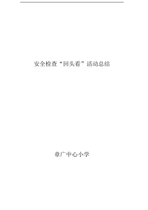 学校安全生产大检查“回头看”安全检查情况总结