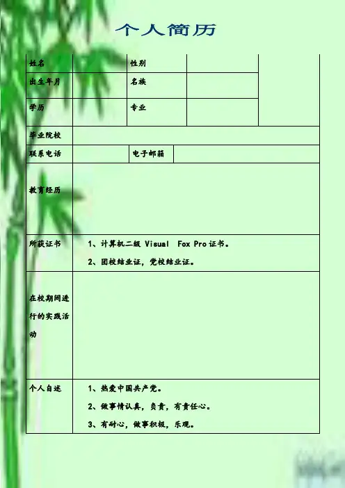 最新个人简历模板