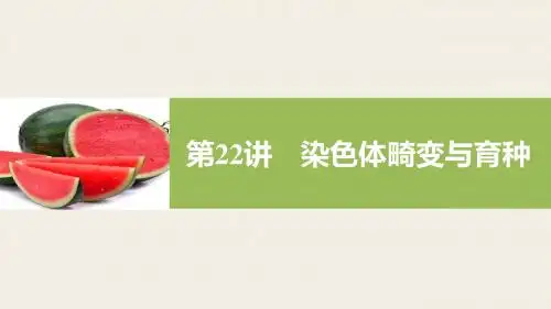 高考生物(浙科版)总复习 第六单元 第22讲 染色体畸变与育种