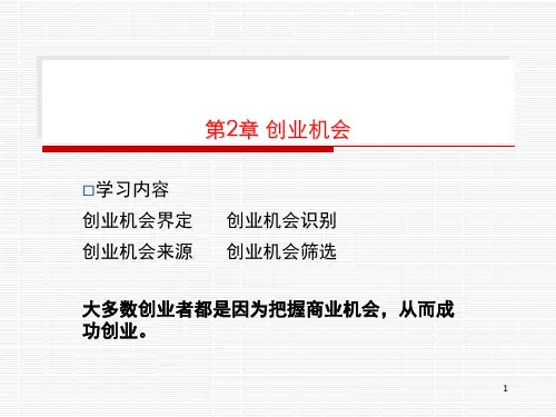 大学生创业基础第3章创业机会与商业创意课件