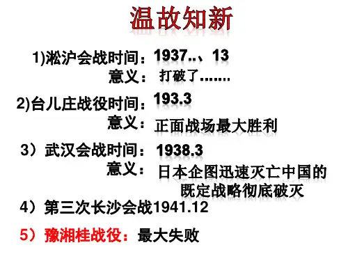 人教版八年级历史上册第21课敌后战场的抗战16张