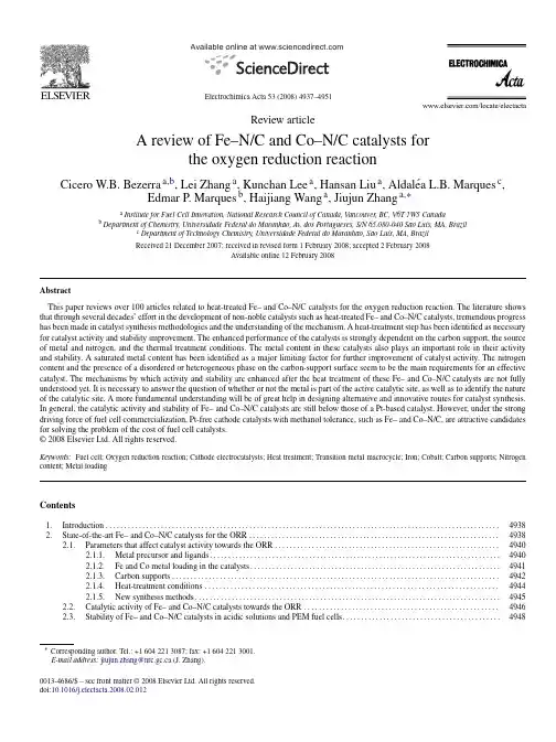 A review of Fe–NC and Co–NC catalysts for