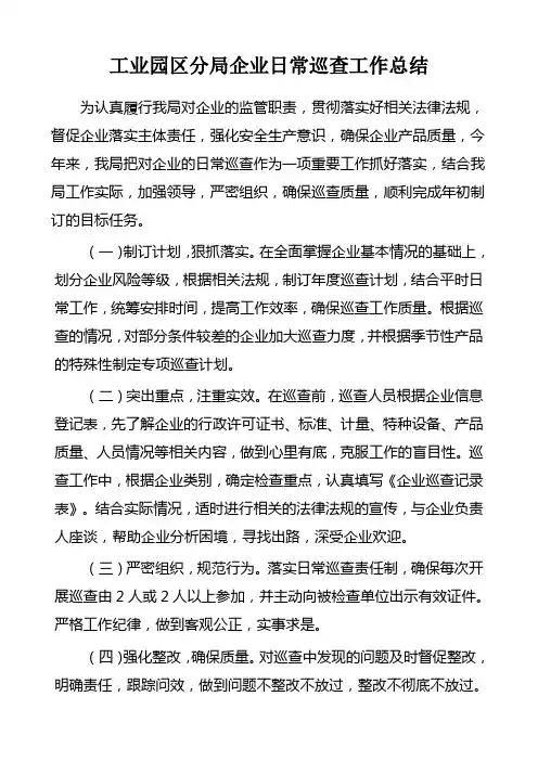 巡查工作总结
