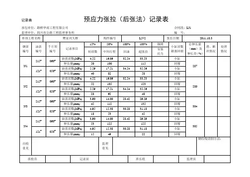预应力张拉记录表