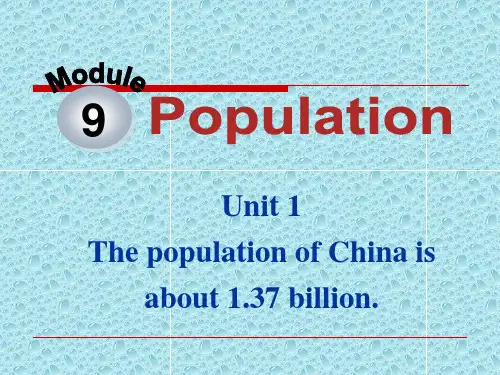 Module 9 PopulationUnit 1 The population of