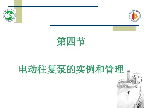 电动往复泵的实例和管理
