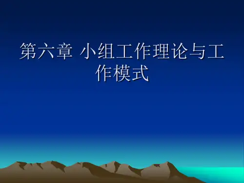 第六章 小组工作理论与工作模式