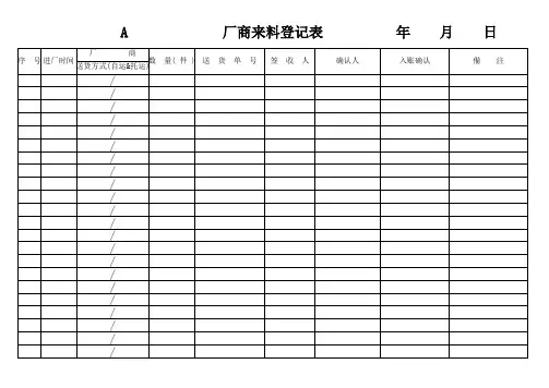厂商来料登记表