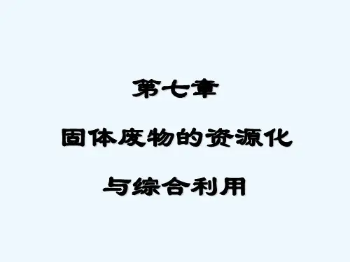 固体废物的资源化与综合利用精品课件