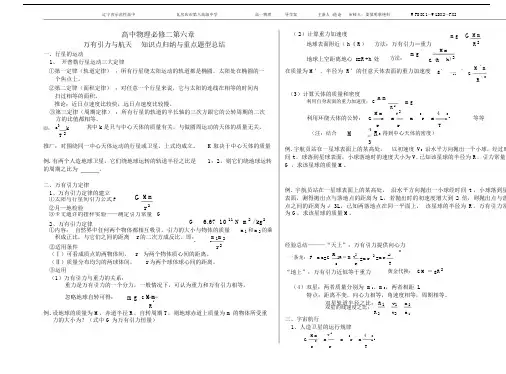 (完整版)高中物理必修二第六章万有引力与航天知识点归纳与重点题型总结.docx
