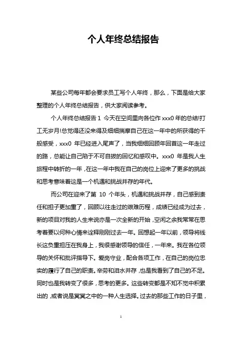 个人年终总结报告