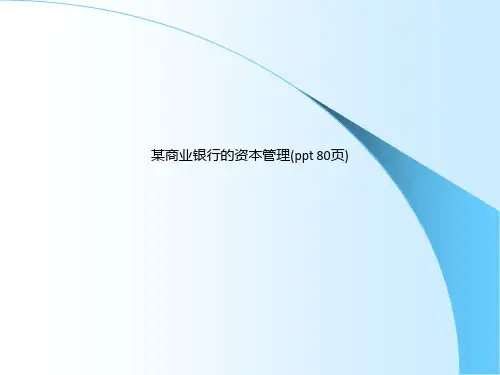 某商业银行的资本管理(ppt 80页)