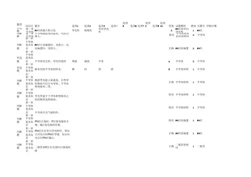 模拟电子技术题库及答案