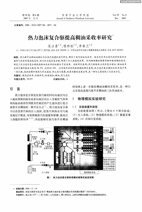 热力泡沫复合驱提高稠油采收率研究