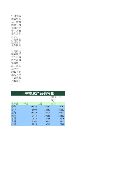 excel精选操作题 (61)