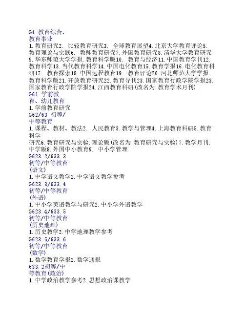 教育类核心期刊