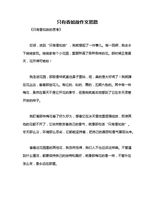 只有香如故作文思路