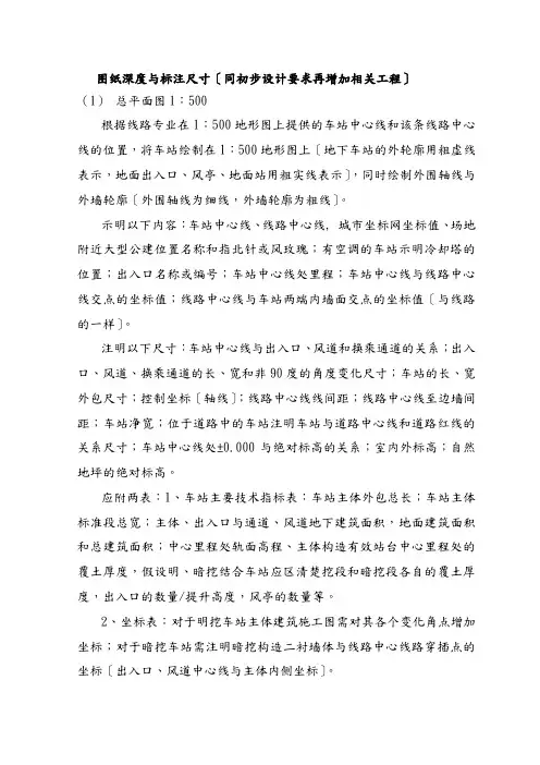 建筑专业图纸深度要求
