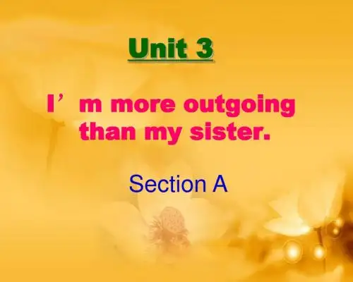 Unit_3_I'm_more_outgoing_than_my_sister_Section_A